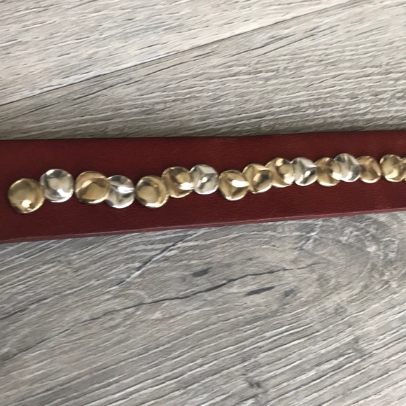 Kookai Red Leather Belt with Studs - Picture 4 of 6